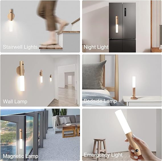 Led Wood Night Light Pir Motion Sensor lamp