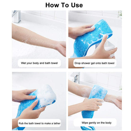 Single Side Bath Towel Silicone Scrubber