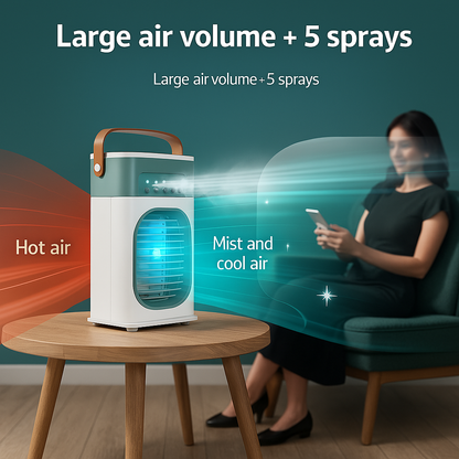 USB-Powered Fan with Built-In Mist Spray for Cooling