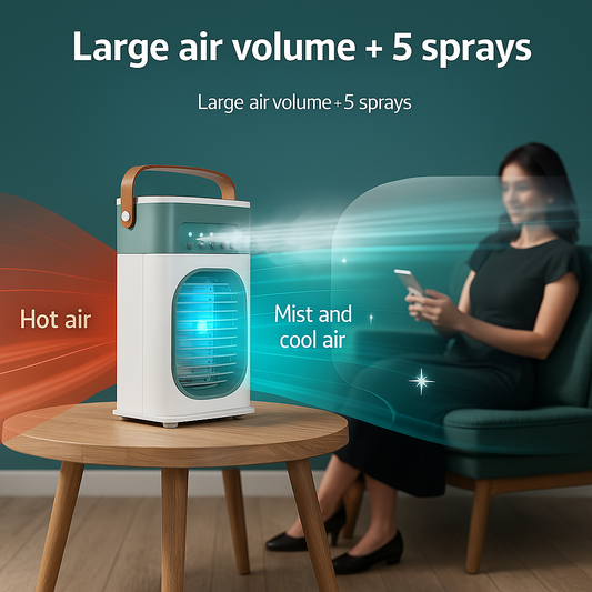 USB-Powered Fan with Built-In Mist Spray for Cooling