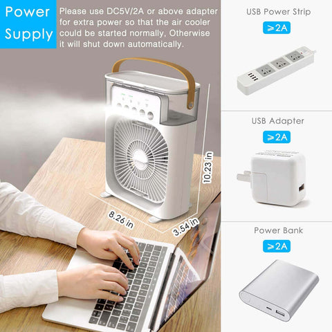 USB-Powered Fan with Built-In Mist Spray for Cooling