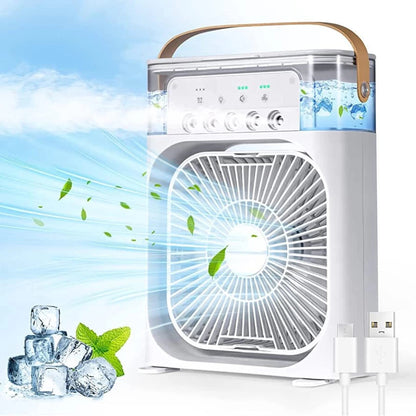 USB-Powered Fan with Built-In Mist Spray for Cooling